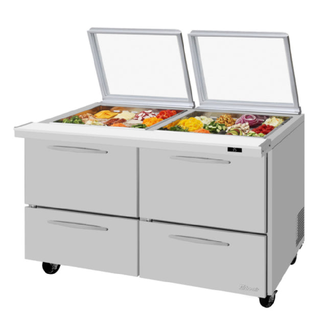 Turbo Air PST-60-24-D4-N-GL PRO Series Mega Top Sandwich/Salad Prep Table With Glass Lid