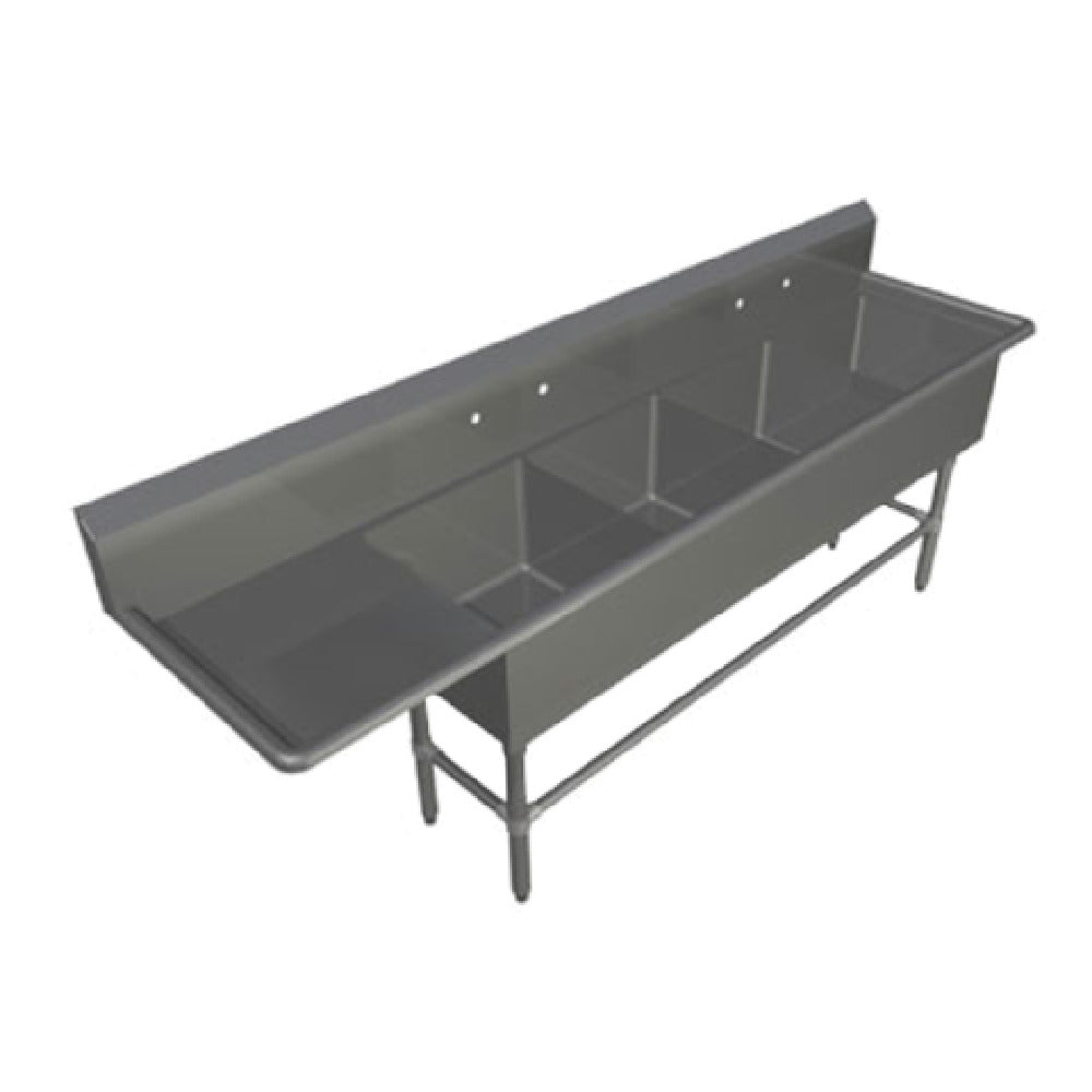 John Boos 4PB204-1D18L Pro-Bowl Sink 4-compartment 102-3/16"W X 25-1/2"D X 44-1/16"H Overall Size