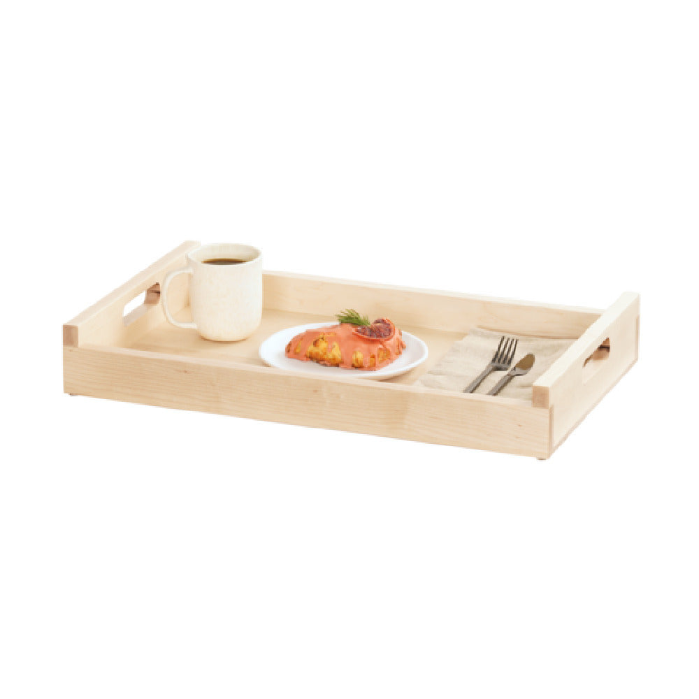 Cal-Mil 3454-1220-71 Blonde Roomservice Tray 23.25"W X 14.5"D X 3.5"H With Handle Cutouts
