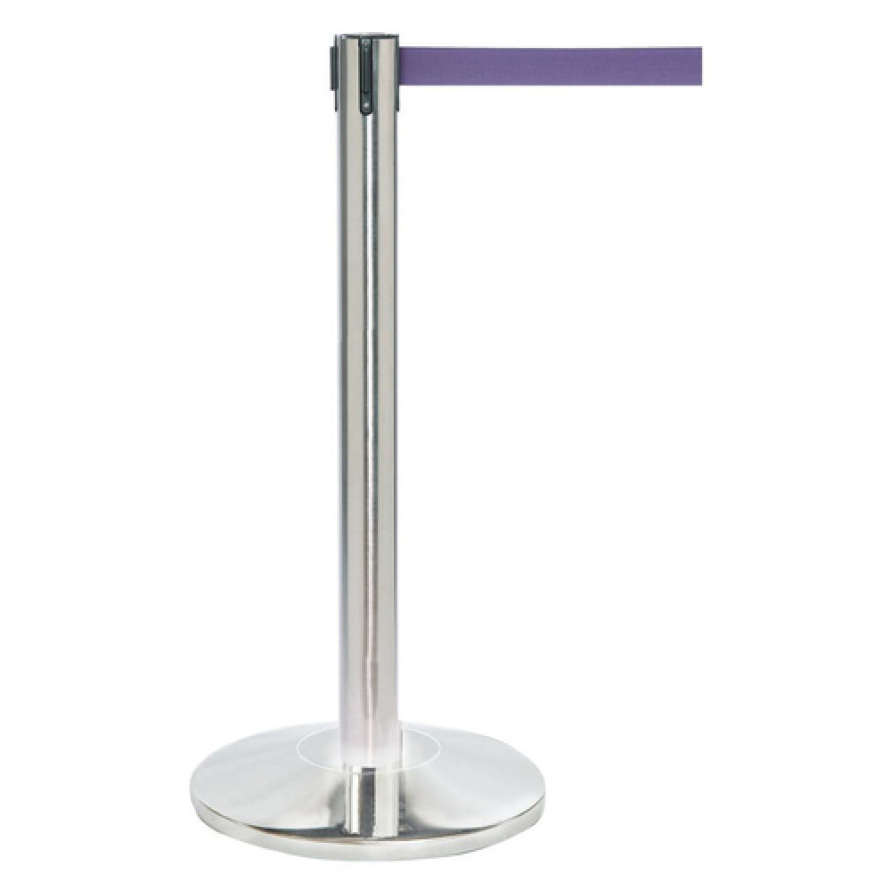 Hubert 54792 - Stanchion, Includes: (1) 40"H Post, (1) 14" Dia. Tapered 30 Lb. Base With Protective Rubber Floor Guards & (1) 7' Purple Belt