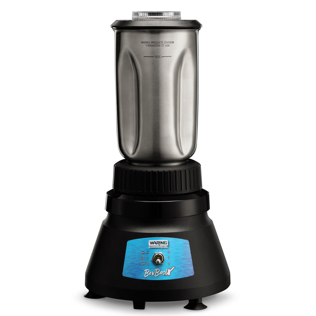 Waring BB145S Blender with a black base and clear container on a white background
