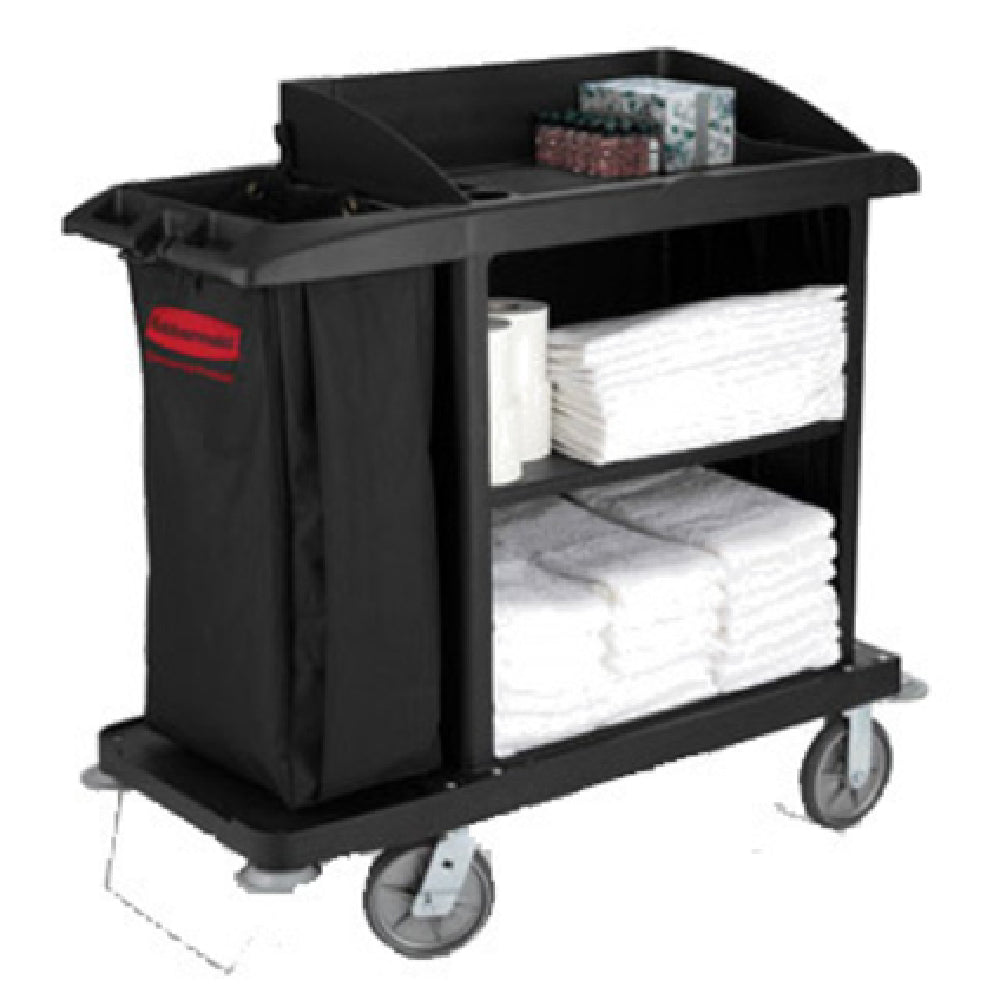 Rubbermaid FG619000BLA Xtra™ Housekeeping Cart 49"L X 22"W X 50"H Compact Cart With Vinyl Bag