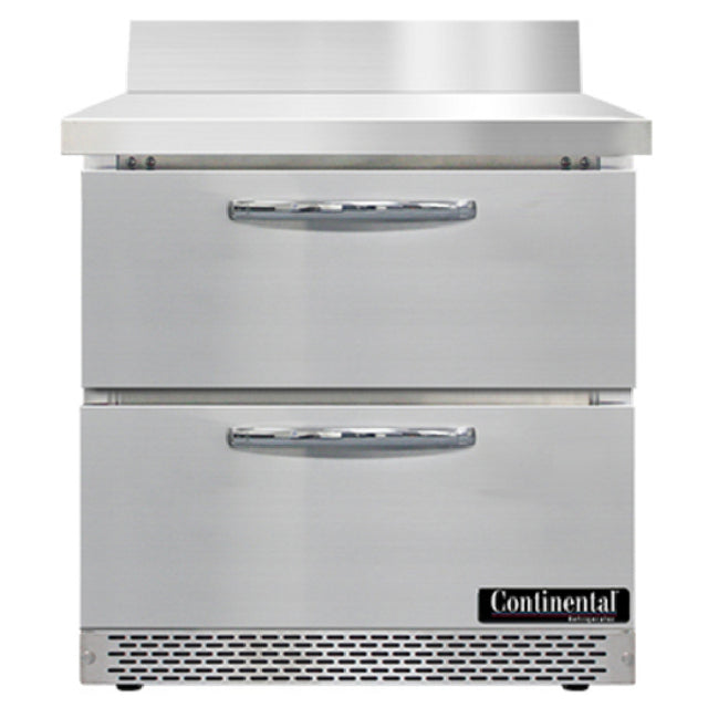 Continental Refrigerator SW32NBS-FB-D Work Top Refrigerator Front Breather 32"W