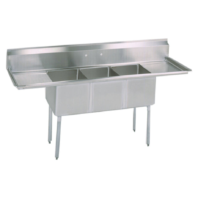 BK Resources BKS-3-1824-14-18T Sink Three Compartment 90"W X 29-13/16"D X 43-3/4"H Overall Size
