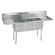 BK Resources BKS-3-15-14-15T Sink Three Compartment 75"W X 20-13/16"D X 43-3/4"H Overall Size