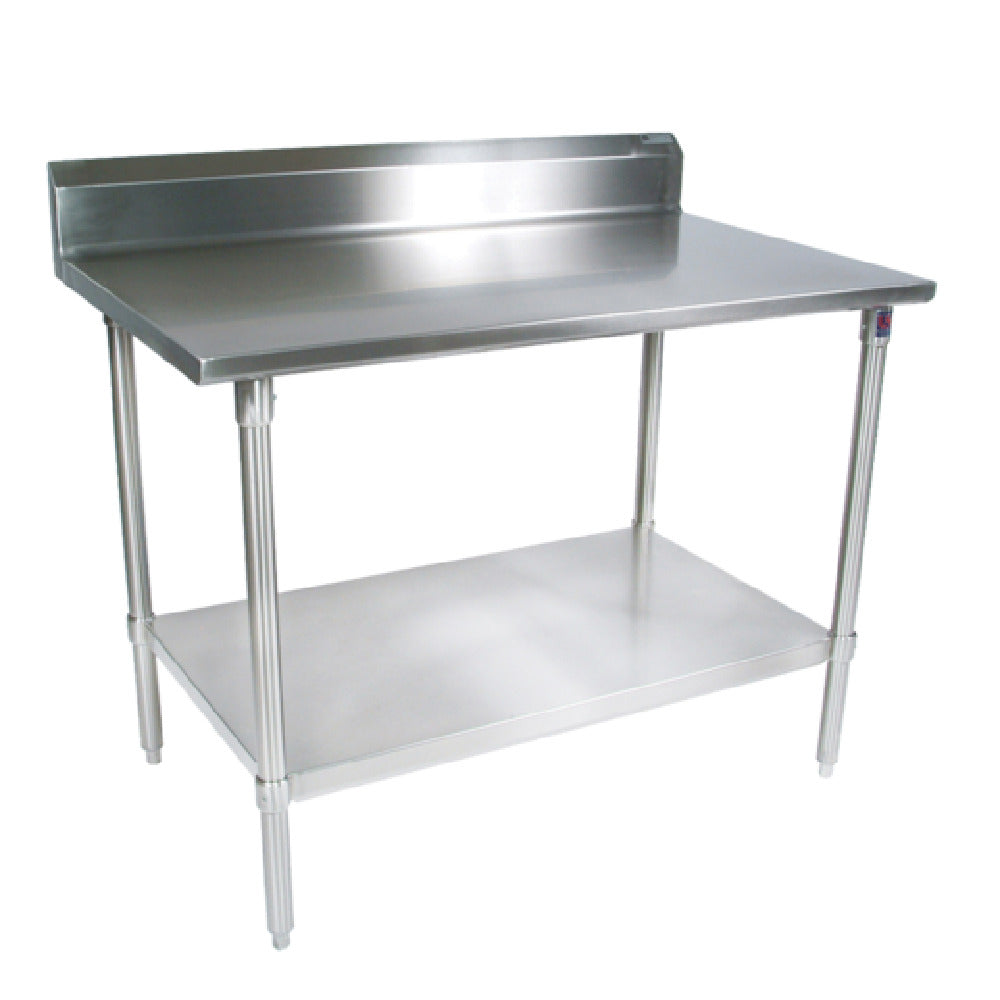 John Boos ST4R5-3084SSK Work Table 84"W X 30"D 14/300 Stainless Steel Top With 5" Backsplash
