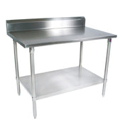 John Boos ST4R5-2460GSK Work Table 60"W X 24"D 14/300 Stainless Steel Top With 5" Backsplash