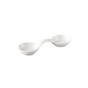 CAC China CN-W2 Accessories Leaf Duo Dish 3 Oz. Per Compartment 11-1/4"L X 3-7/8"W X 2"H