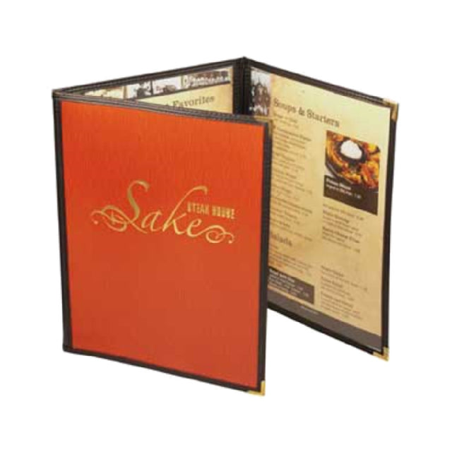 Menu Solutions CP430C Menu Jacket Holds 8-1/2" X 11" Inserts Triple Panel Continuous With 3 Views