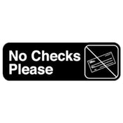 Royal ROY 394520 - Sign, 3" X 9", "No Checks Please"
