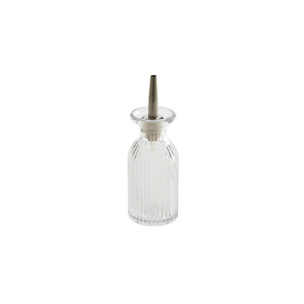 American Metalcraft BBF3 Glass Bitter Bottle Fluted Stainless Steel/silicone