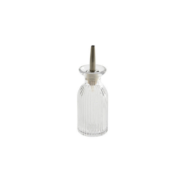 American Metalcraft BBF3 Glass Bitter Bottle Fluted Stainless Steel/silicone