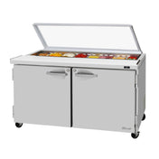 Turbo Air PST-60-N-GL PRO Series Sandwich/Salad Prep Table With Glass Lid Two-section