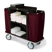 Forbes Industries 2192-36 Plastic Housekeeping Cart Two Shelves In A 30" W X 19" D X 36" H Cabinet With 2" Deep Top Tray