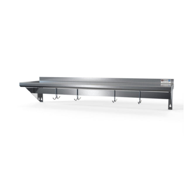 NBR Equipment PS-1684 - Shelf, Wall Mount With Pot Rack, 84"W X 16"D