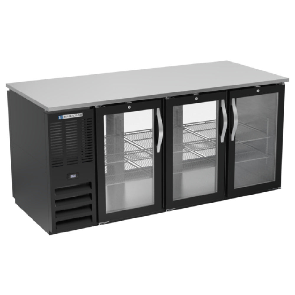 Beverage Air BB72HC-FG-PT-B - Refrigerated Open Food Rated Back Bar Pass-Thru Storage Cabinet