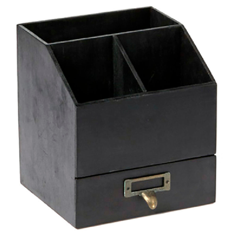 American Metalcraft PWBC8 Caddy 4-compartment (with Drawer) 6-5/8"L X 6-1/2"W X 7-1/4"H