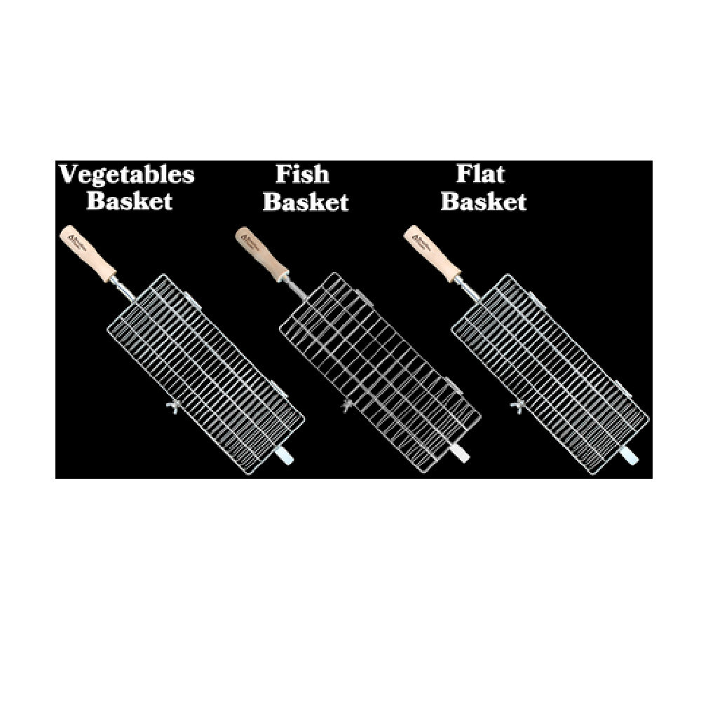 Skyfood Equipment AC-0015 Brazilian Flame Grill Basket Set (1) Flat Basket (AC-0008) (1) Fish Basket (AC-0013)
