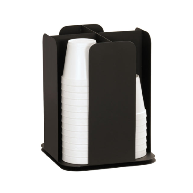 Cal-Mil 23845-13 Onyx Revolving Cup Holder 9.75" Dia. X 12.5"H Designed To Hold Cups Up To 4" Dia.
