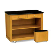 Forbes Industries 5566 Service Cart 3-sided Wood Veneer Cabinet Avonite Top