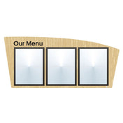 Hubert 74380 - Menu Board, 3-pocket, Wall-mount
