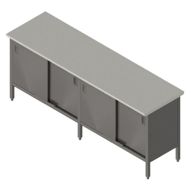 John Boos EBSS6-24132 Work Table Cabinet Base With Sliding Doors 132"W X 24"D