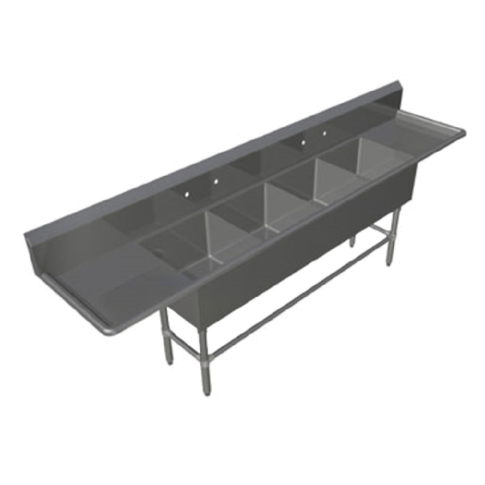 John Boos 44PB204 Pro-Bowl Sink 4-compartment 85-1/8"W X 25-1/2"D X 44-1/16"H Overall Size