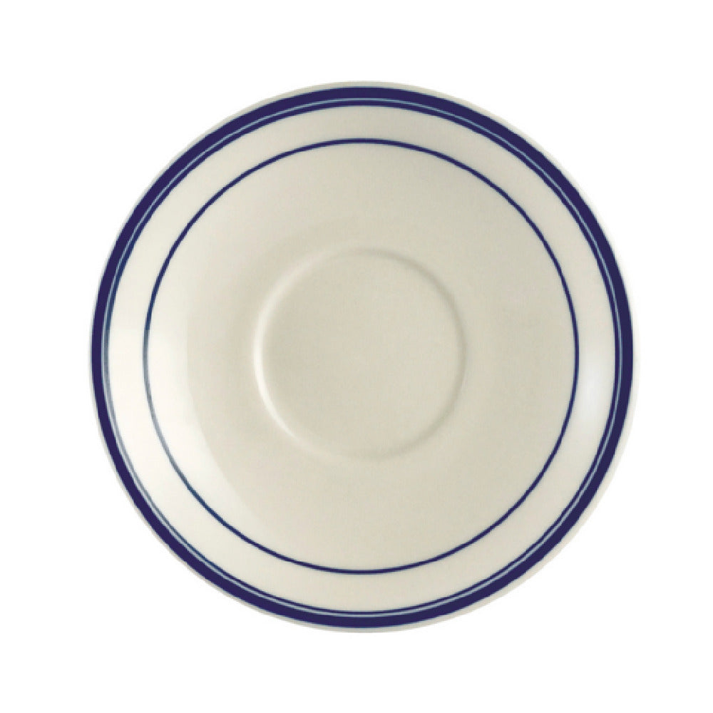 CAC China BLU-2 Blue Line Saucer 6" Dia. X 1"H Round