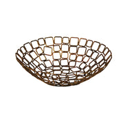 FOH BBK011GOI22 Wireware™ Coppered Link Basket 10" Dia. X 3" Round