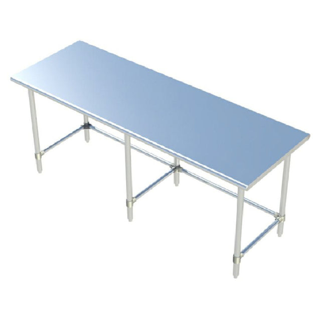 Sapphire Manufacturing SMTO-1496G Work Table 96"W X 14"D 18/400 Stainless Steel Reinforced Top