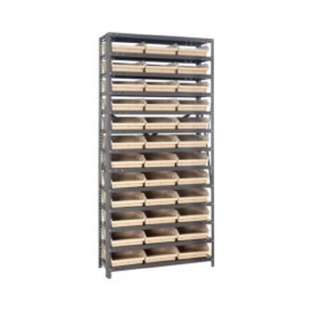 Quantum 1275-109_IVORY - Shelving Unit, 12"D X 36"L X 75"H, Heavy Duty