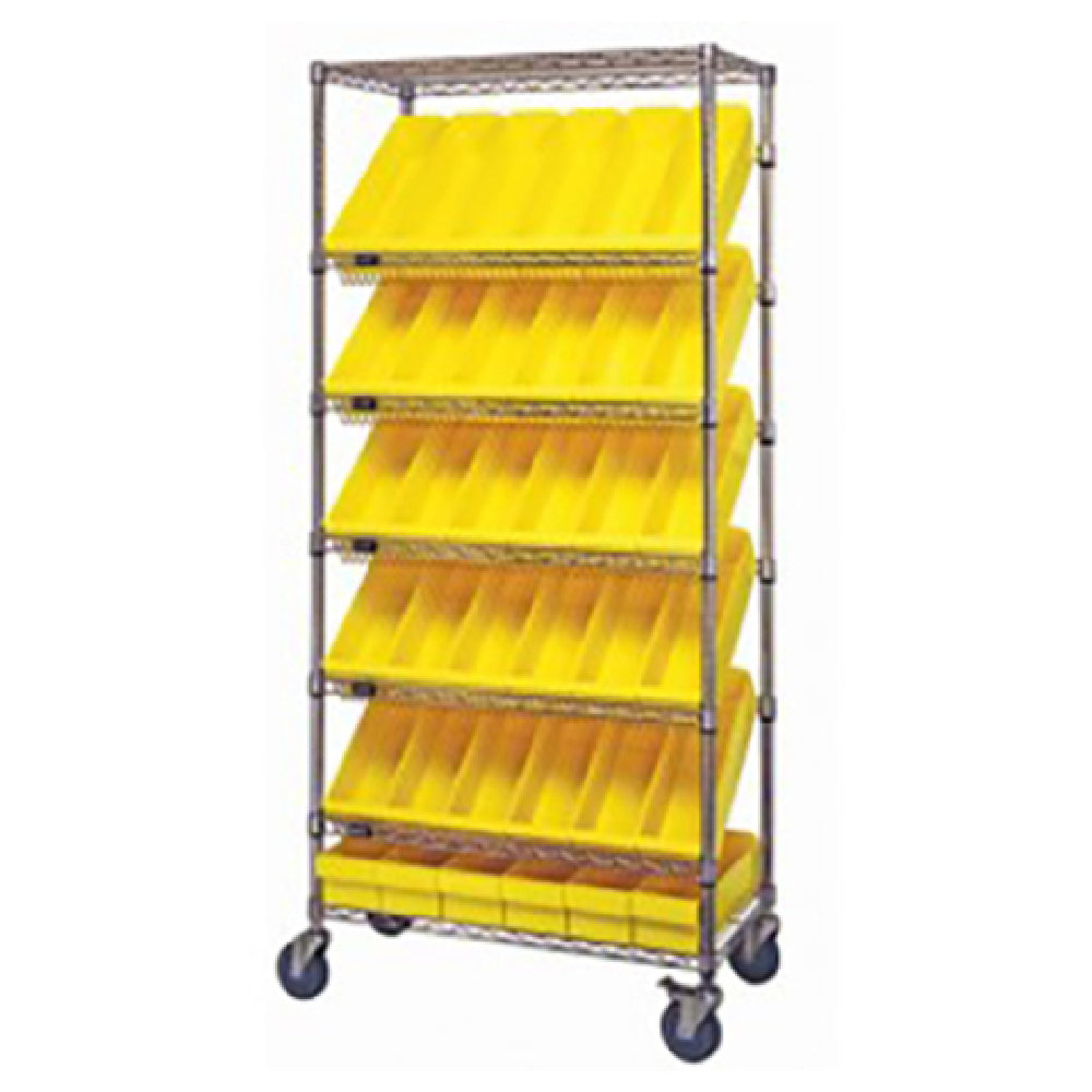 Quantum MWRS-7-602_YELLOW - Bin Systems Unit, Mobile, 36"L X 18"W X 80"H
