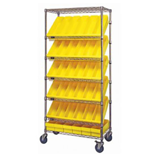 Quantum MWRS-7-602_YELLOW - Bin Systems Unit, Mobile, 36"L X 18"W X 80"H