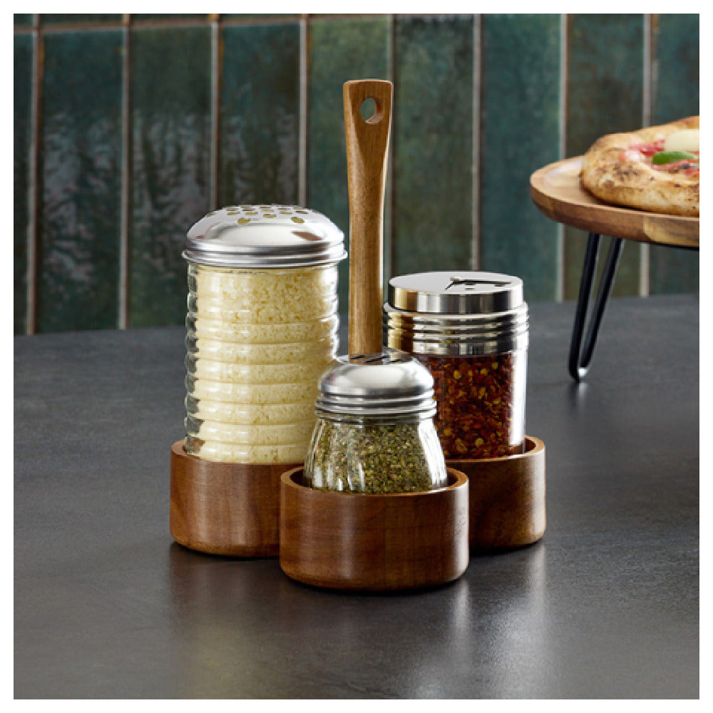 American Metalcraft SCAW7 Shaker Caddy 8.6"H Acacia Wood