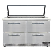 Continental Refrigerator SW48N18M-HGL-FB-D Mighty Top Sandwich Unit With Hinged Glass Lid