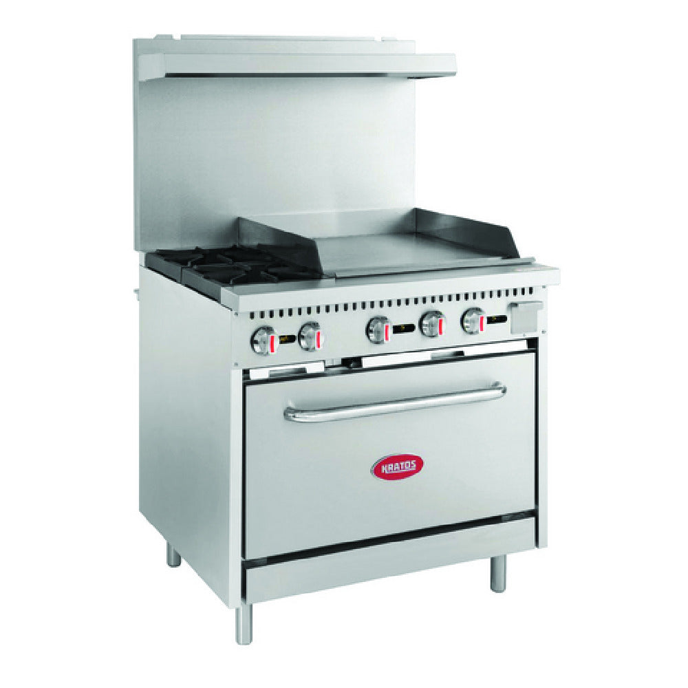 Hubert 29Y-047-NAT - Kratos® Gas Range, 36"W X 32-3/5"D X 60-2/5"H, 24" Griddle