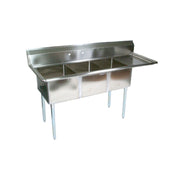 John Boos E3S8-15-14R15-X E-Series Sink 3-compartment 62-1/2"W X 20-1/2"D X 43-3/4"H Overall Size