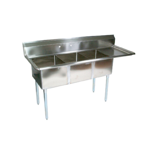 John Boos E3S8-15-14R15-X E-Series Sink 3-compartment 62-1/2"W X 20-1/2"D X 43-3/4"H Overall Size