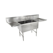 John Boos 2B18244-2D18-X "B" Series Sink 2-compartment 75-1/2"W X 29-1/2"D X 44-1/16"H Overall Size