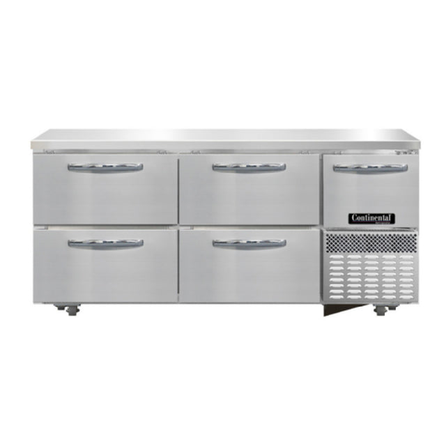 Continental Refrigerator FA68SN-U-D Undercounter Shallow Depth Freezer Base 68"W
