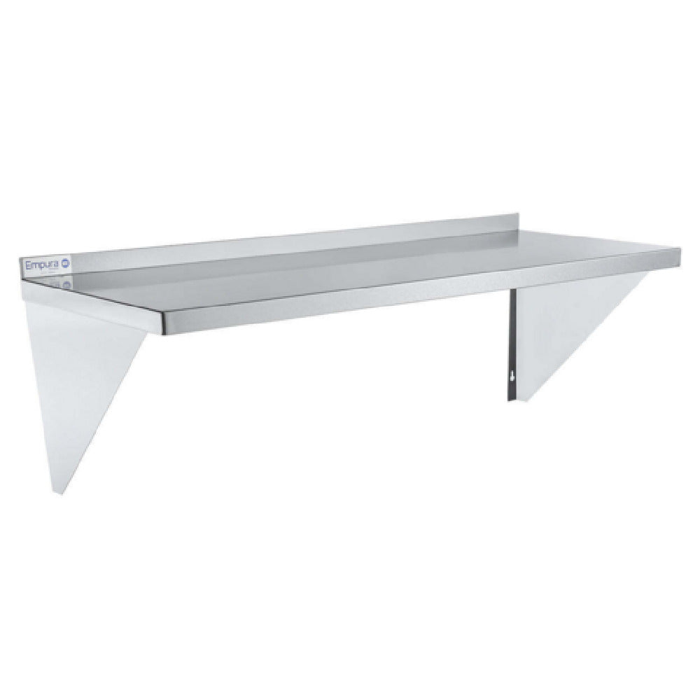 Empura 1848WS16G - Wall Mount Storage Shelf, 48"W X 18"D X 15.75"H, Heavy-duty 16 Gauge 430 Stainless Steel Shelf And Brackets
