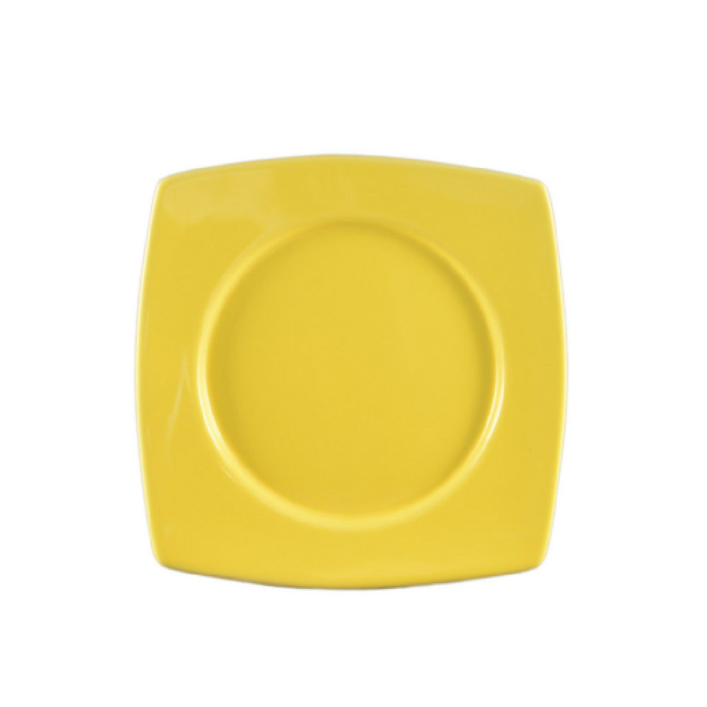 CAC China R-SQ8-Y Clinton Plate 8-7/8"L X 8-7/8"W X 3/4"H Round In Square