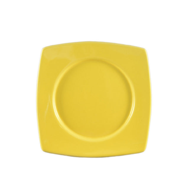 CAC China R-SQ8-Y Clinton Plate 8-7/8"L X 8-7/8"W X 3/4"H Round In Square