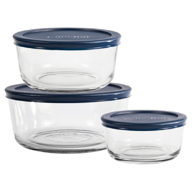 Anchor Hocking 92001L20 Food Storage Container Set 6 Piece Includes: (1) 24