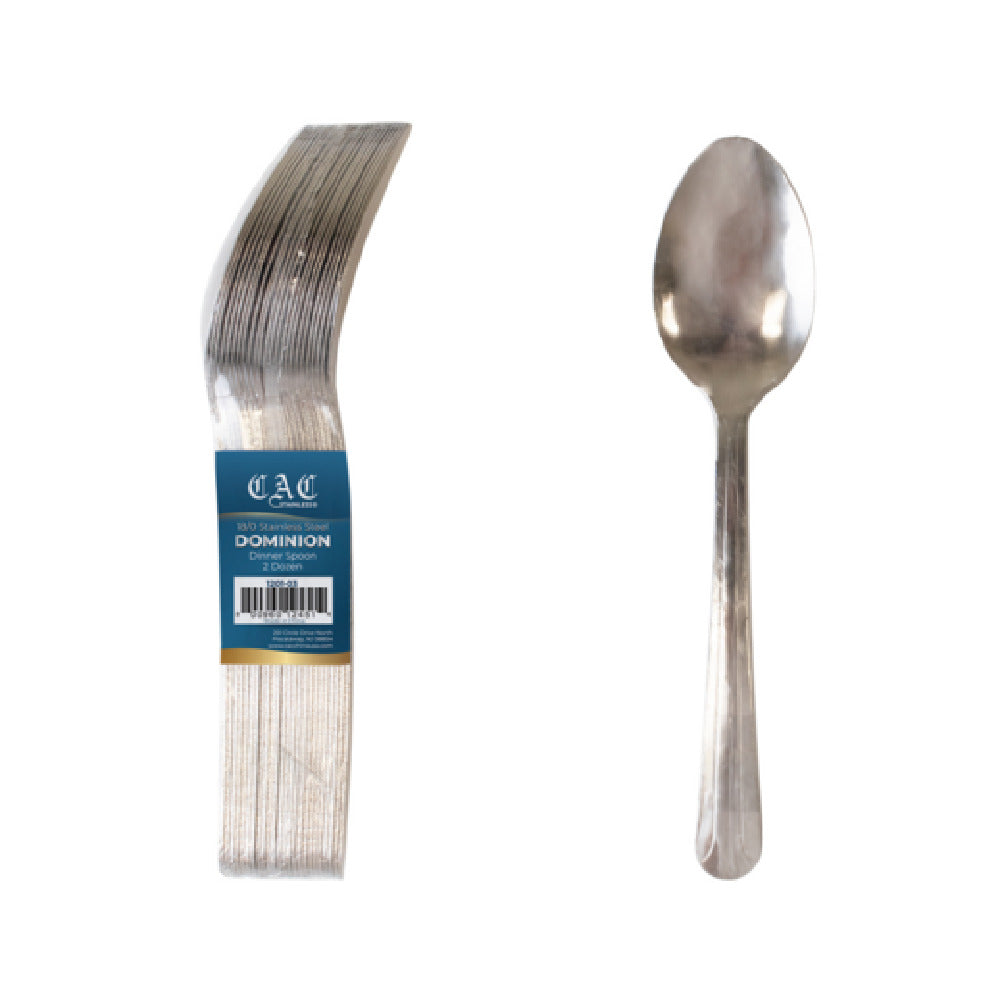 CAC China 1201-03 Dominion Dinner Spoon 7" 18/0 Stainless Steel