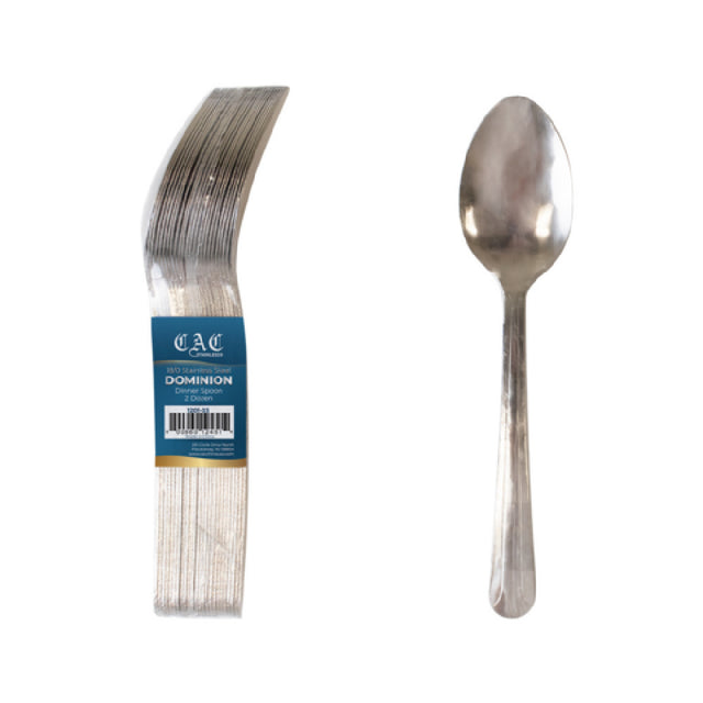 CAC China 1201-03 Dominion Dinner Spoon 7" 18/0 Stainless Steel