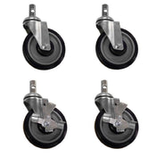 BevLes Company TC5-5B Sink/Table Casters 5" With Plastic Expanding Stem