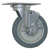 Eagle Group CPB6P-600 - Plate Caster, Brake, 6" Wheel Diameter