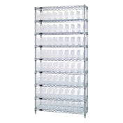 Quantum WR9-201CL Bin Wire Shelving System 36"W X 12"D X 74"H Overall Size 800 Lb. Capacity Per Shelf