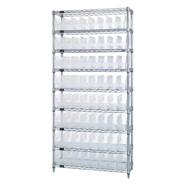 Quantum WR9-201CL Bin Wire Shelving System 36"W X 12"D X 74"H Overall Size 800 Lb. Capacity Per Shelf